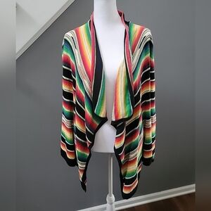 Ralph Lauren Southwestern Linen Blanket Striped Open Cardigan Size S Boho Hippie